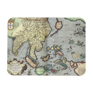 Ímã Mapa do vintage de India 1592