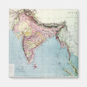 Imã Mapa do vintage de India   1877