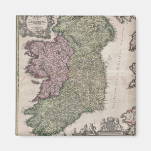 Imã Mapa do vintage de Ireland (1716)