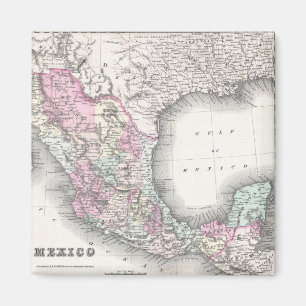 Imã Mapa do vintage de México (1855)
