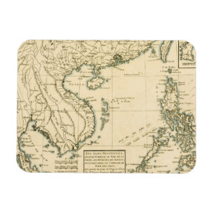 Ímã Mapa do vintage do Oceano Índico de India  