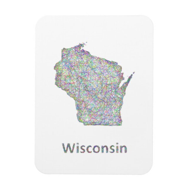 Ímã Mapa do Wisconsin (Vertical)