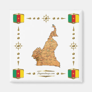 Imã Mapa dos Camarões + Ímã dos Sinalizadores