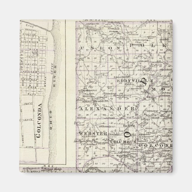Imã Mapa dos condados Pope Massac e Golconda (Frente)