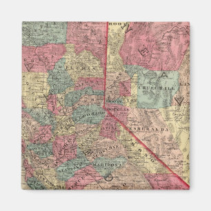 Imã Mapa dos Estados da Califórnia e de Nevada
