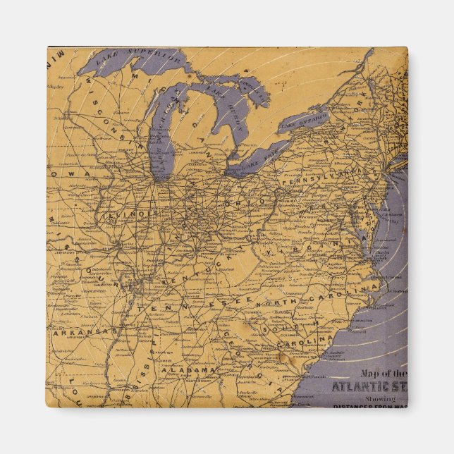 Imã Mapa dos Estados do Atlântico (Frente)