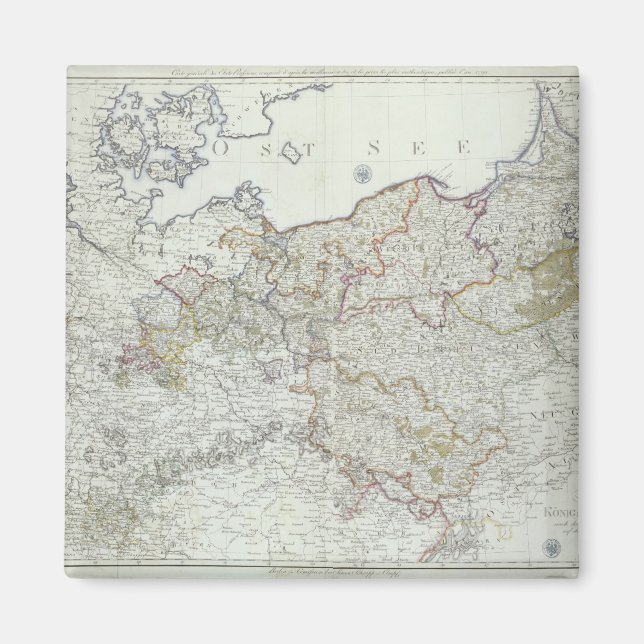 Imã Mapa dos Estados Prussianos em 1799 (Frente)