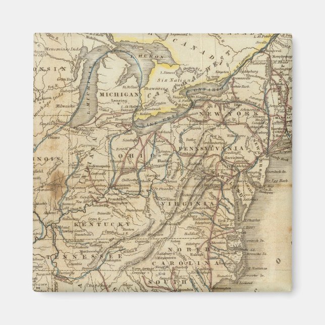 Imã Mapa Dos Estados Unidos 3 (Frente)