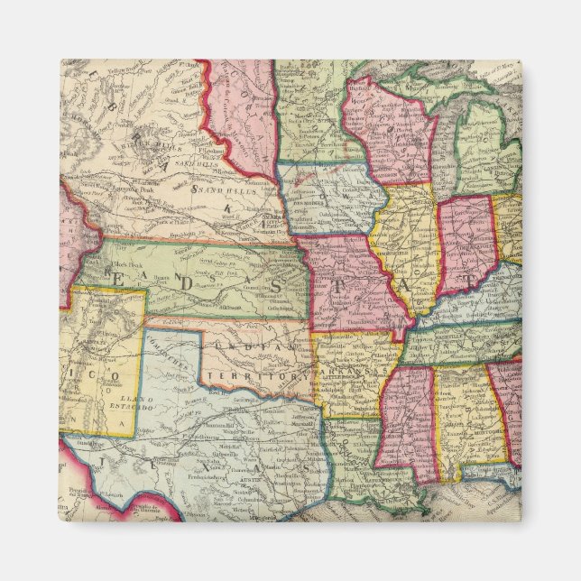 Imã Mapa Dos Estados Unidos E Territórios (Frente)