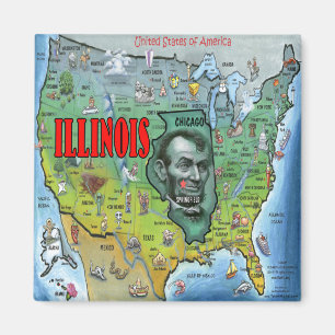 Imã Mapa dos EUA de Illinois