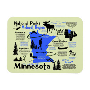 Ímã Mapa dos Parques Nacionais de Minnesota