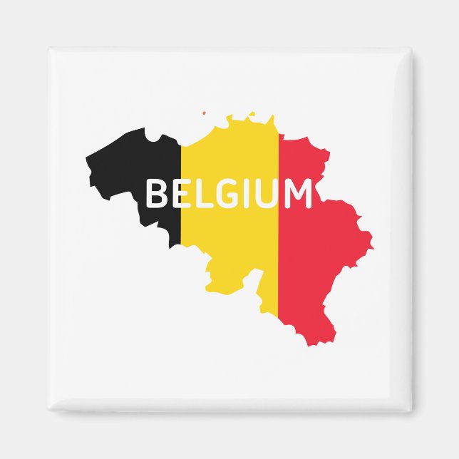 Imã Mapa e bandeira da Bélgica (Frente)