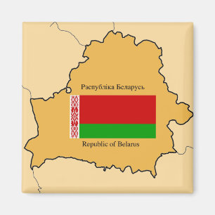 Imã Mapa e bandeira de Belarus