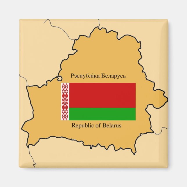 Imã Mapa e pavilhão da Bielorrússia (Frente)