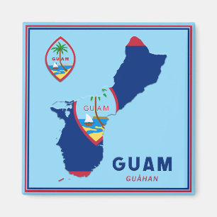 Imã Mapa e Selo do Sinalizador de Guam