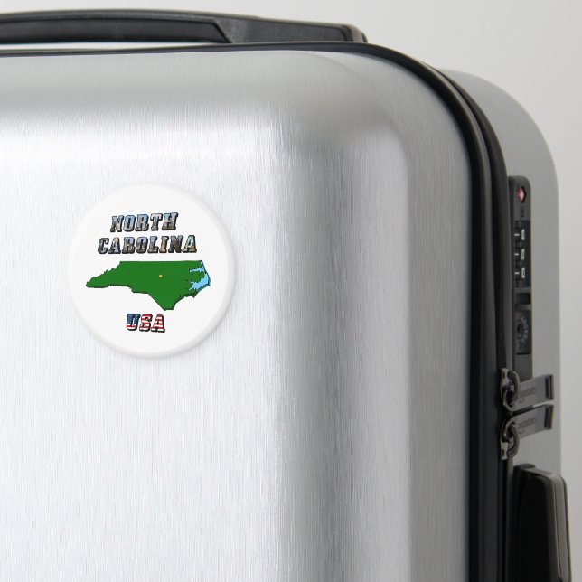 Imã Mapa e Texto da Carolina do Norte (In Situ (Luggage))
