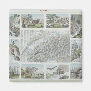 Imã Mapa e vinhetas de cumes suíços