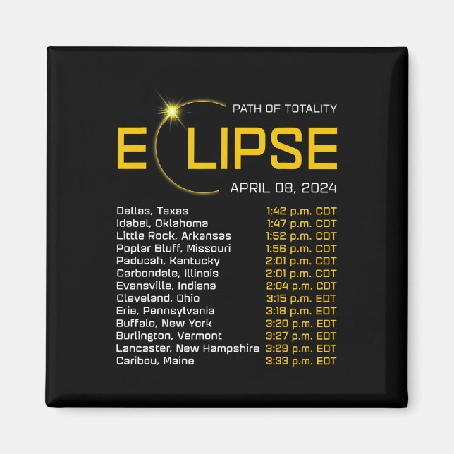 Imã Mapa Eclipse Total do Mapa do Eclipse do Caminho d (Frente)