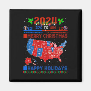 Imã Mapa Eleitoral 2024 Merry Christmas Trump Landslid