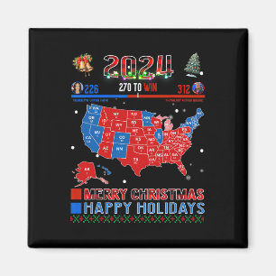 Imã Mapa Eleitoral 2024 Merry Christmas Trump Landslid