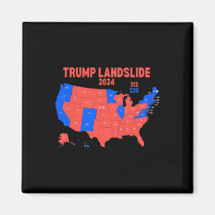 Imã Mapa Eleitoral 2024 Trump 312 Deslizamento