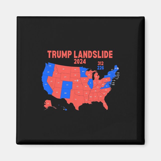 Imã Mapa Eleitoral 2024 Trump 312 Deslizamento (Frente)