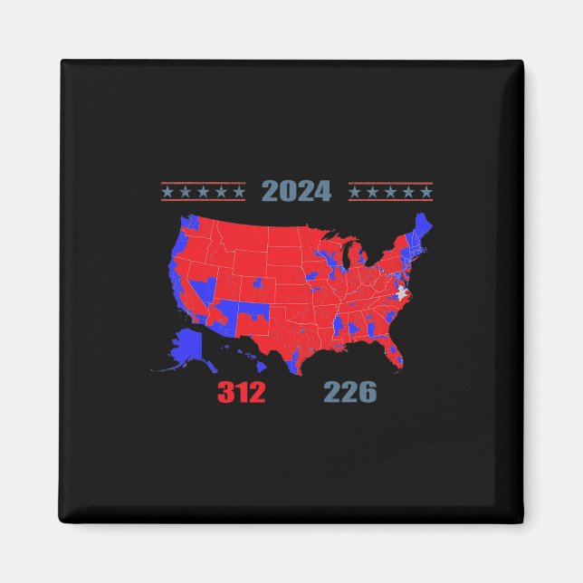 Imã Mapa Eleitoral 2024 Trump 312 Red 2024 Res Eleitor (Frente)