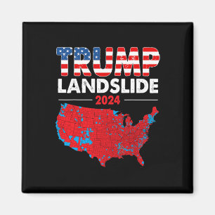 Imã Mapa Eleitoral 2024 Trump Deslizando Mães Vermelha