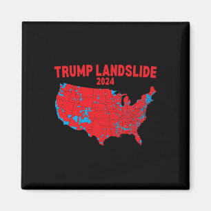 Imã Mapa Eleitoral 2024 Trump Deslizando Mães Vermelha