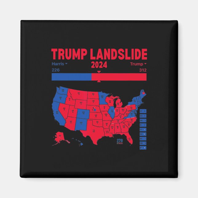 Imã Mapa Eleitoral 312 do Mapa Vencedor de Trump Lands (Frente)