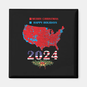 Imã Mapa Eleitoral Trump 2024 Feliz Natal Divertido
