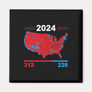 Imã Mapa Eleitoral Trump 312 Red 2024 Resultados Eleit
