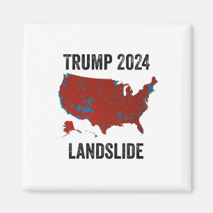 Imã Mapa Eleitoral Trump Landslide 2024 Funny Pro Trum