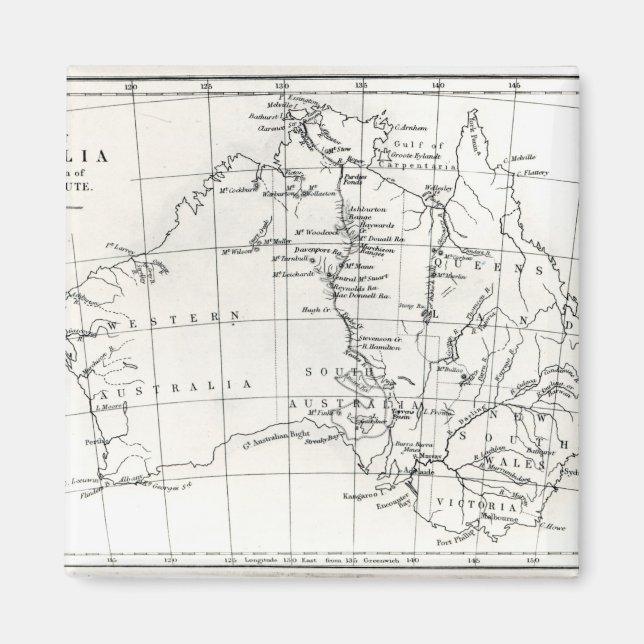 Imã Mapa esquemático da Austrália (Frente)