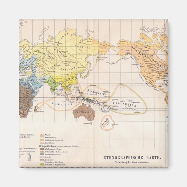 Imã Mapa etnográfico do mundo (Frente)
