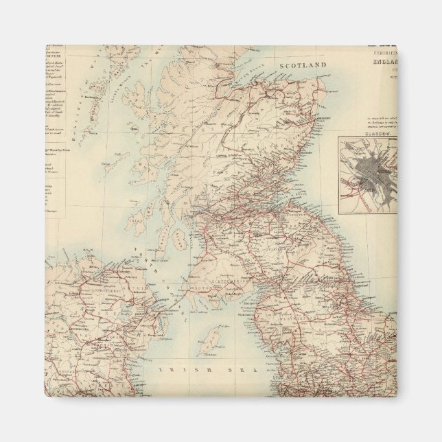 Imã Mapa ferroviário das Ilhas Britânicas (Frente)