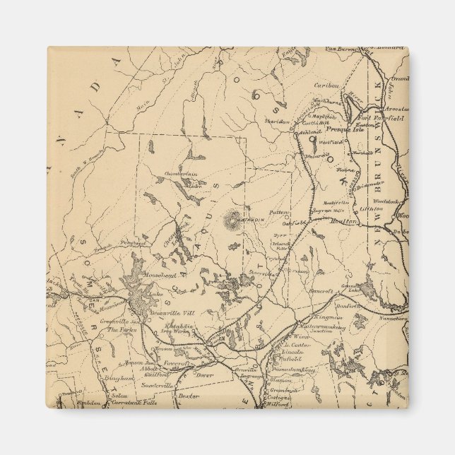 Imã Mapa ferroviário do Maine (Frente)