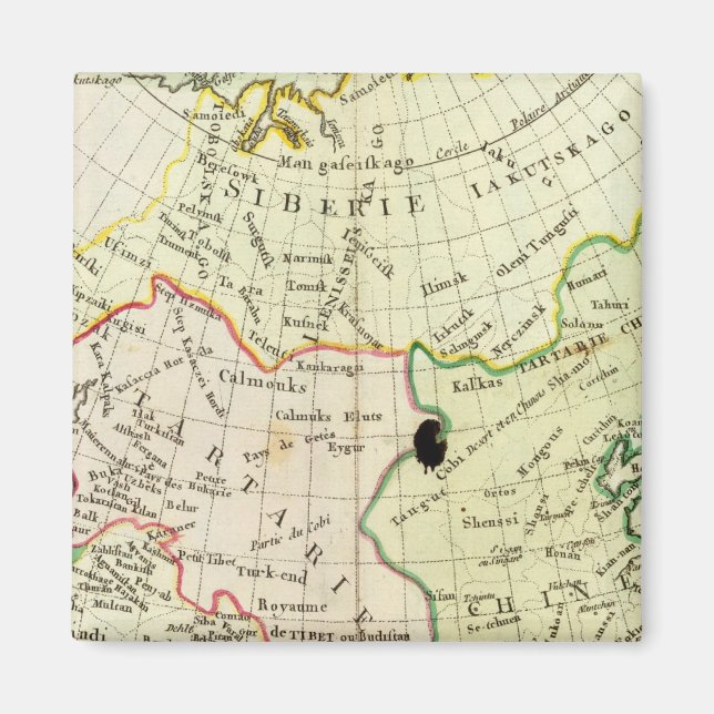 Imã Mapa físico da Ásia (Frente)