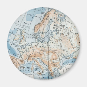Imã Mapa Físico da Europa (1916)