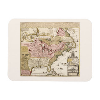 Ímã Mapa francês medieval de Quebec/Nova França Améric