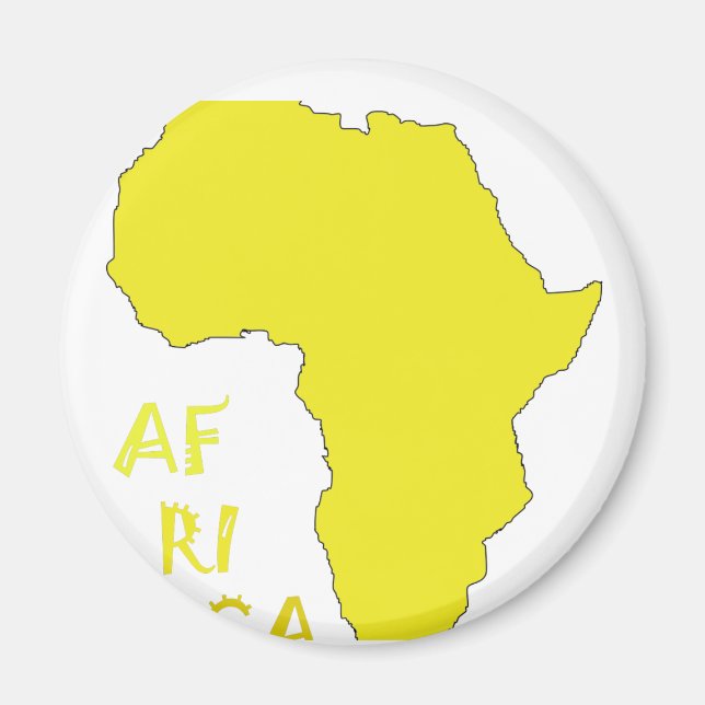 Imã Mapa Funky Yellow Africa (Frente)