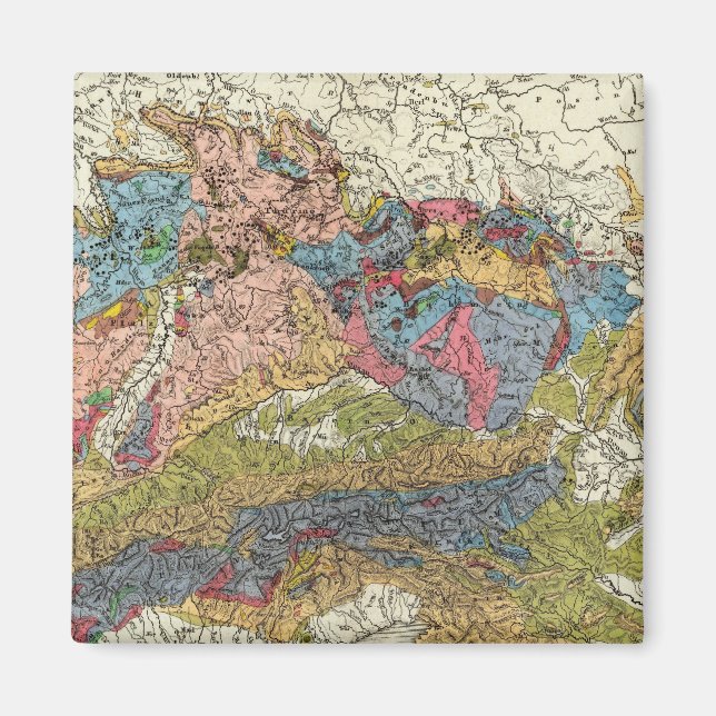 Imã Mapa geológico da Alemanha (Frente)