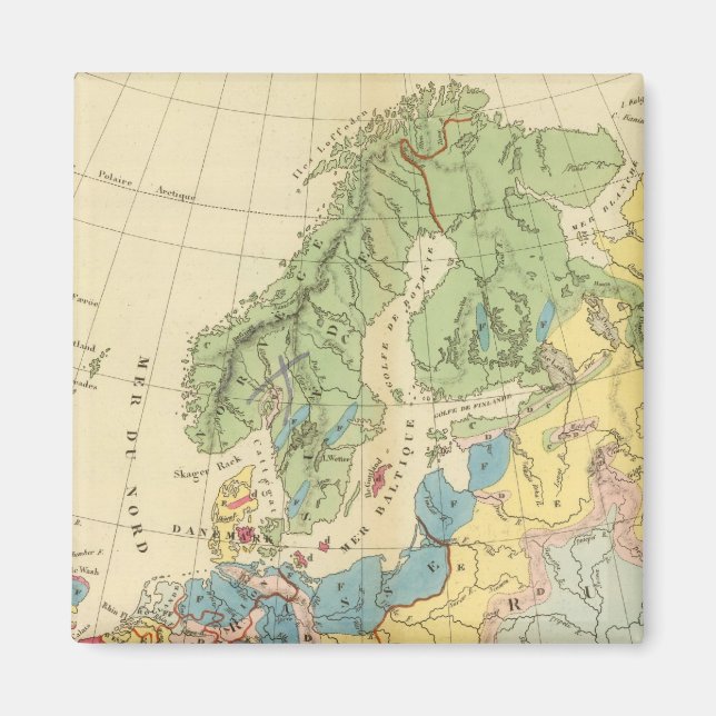 Imã Mapa Geológico da Europa (Frente)