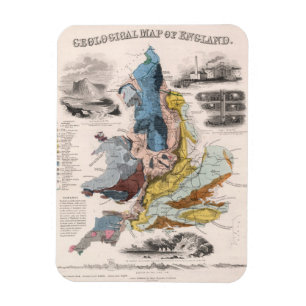 Ímã Mapa Geológico da Inglaterra