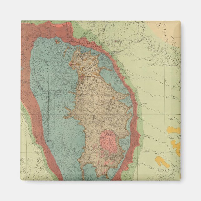 Imã Mapa geológico das Colinas Negras de Dakota (Frente)