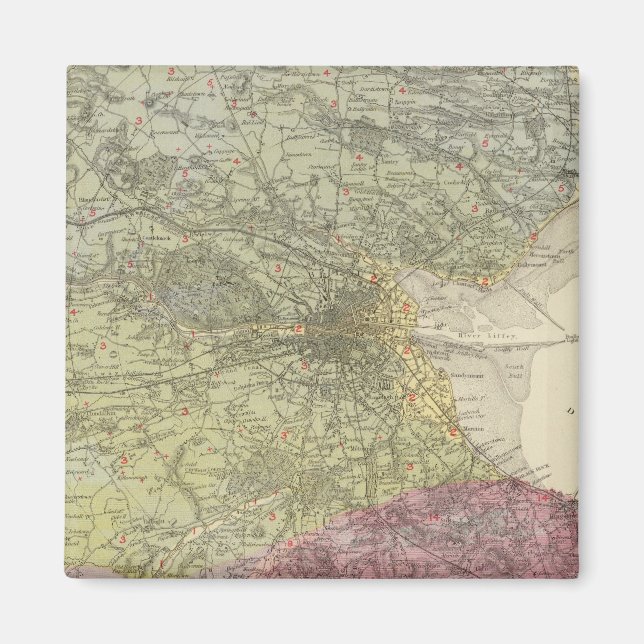 Imã Mapa geológico de Dublin (Frente)