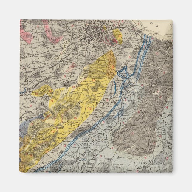 Imã Mapa geológico de Edimburgo (Frente)