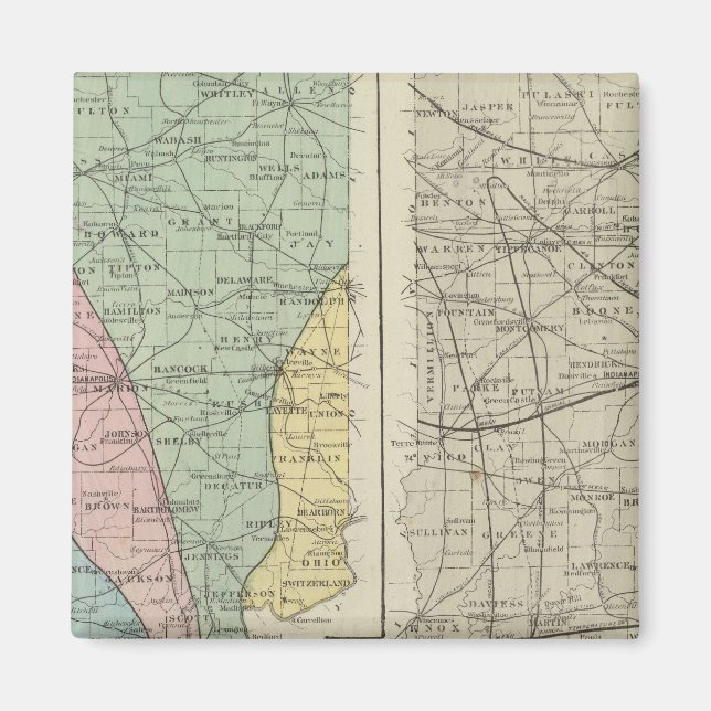 Imã Mapa geológico de Indiana (Frente)