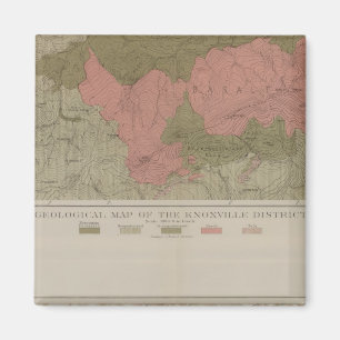 Imã Mapa Geológico do Distrito de Knoxville