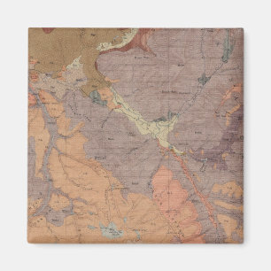 Imã Mapa Geológico, Parte Nacional do Yellowstone, Wy
